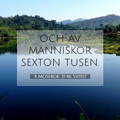 Picture 07 - 4 Mosebok 31:46 SV1917 - och av människor sexton - Bible Verse Picture