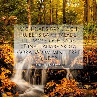 Picture 07 - 4 Mosebok 32:25 SV1917 - Och Gads barn och Rubens barn talade till Mose - Bible Verse Picture