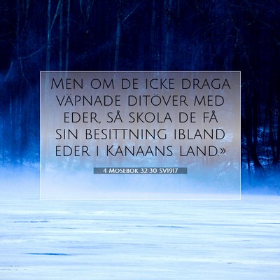 Picture 07 - 4 Mosebok 32:30 SV1917 - Men om de icke draga väpnade ditöver med eder, - Bible Verse Picture