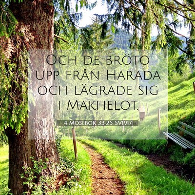 Picture 07 - 4 Mosebok 33:25 SV1917 - Och de bröto upp från Harada och lägrade sig i - Bible Verse Picture