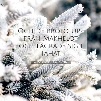 Picture 07 - 4 Mosebok 33:26 SV1917 - Och de bröto upp från Makhelot och lägrade sig - Bible Verse Picture