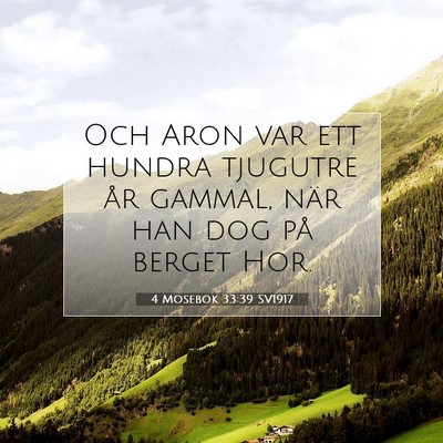 Picture 07 - 4 Mosebok 33:39 SV1917 - Och Aron var ett hundra tjugutre år gammal, när - Bible Verse Picture
