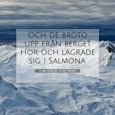 Picture 07 - 4 Mosebok 33:41 SV1917 - Och de bröto upp från berget Hor och lägrade - Bible Verse Picture