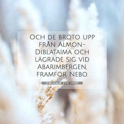 Picture 07 - 4 Mosebok 33:47 SV1917 - Och de bröto upp från Almon-Diblataima och - Bible Verse Picture
