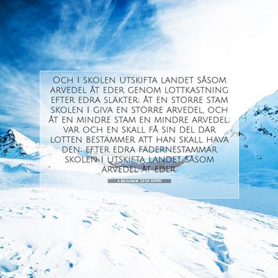 Picture 07 - 4 Mosebok 33:54 SV1917 - Och I skolen utskifta landet såsom arvedel åt - Bible Verse Picture