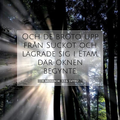 Picture 07 - 4 Mosebok 33:6 SV1917 - Och de bröto upp från Suckot och lägrade sig i - Bible Verse Picture
