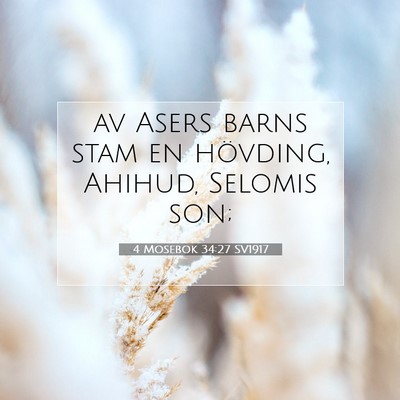 Picture 07 - 4 Mosebok 34:27 SV1917 - av Asers barns stam en hövding, Ahihud, Selomis - Bible Verse Picture