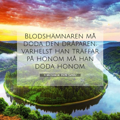 Picture 07 - 4 Mosebok 35:19 SV1917 - Blodshämnaren må döda den dråparen; varhelst - Bible Verse Picture
