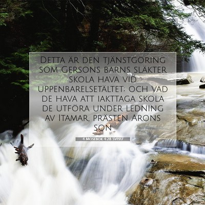 Picture 07 - 4 Mosebok 4:28 SV1917 - Detta är den tjänstgöring som Gersons barns - Bible Verse Picture