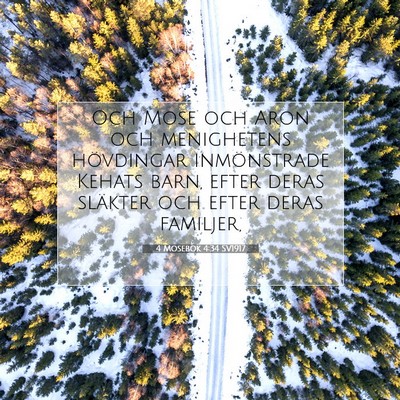 Picture 07 - 4 Mosebok 4:34 SV1917 - Och Mose och Aron och menighetens hövdingar - Bible Verse Picture