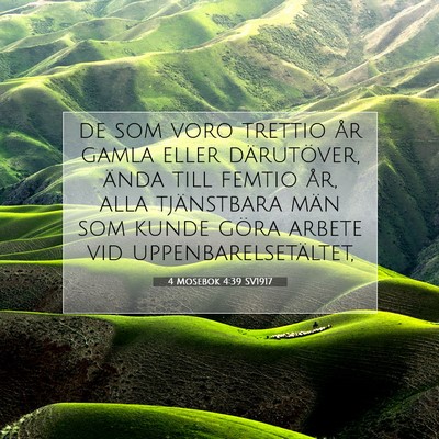 Picture 07 - 4 Mosebok 4:39 SV1917 - de som voro trettio år gamla eller därutöver, - Bible Verse Picture
