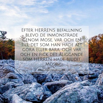 Picture 07 - 4 Mosebok 4:49 SV1917 - Efter HERRENS befallning blevo de inmönstrade - Bible Verse Picture