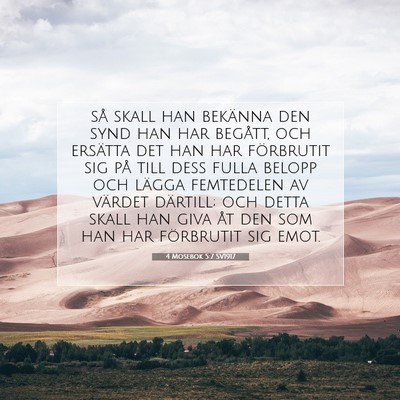Picture 07 - 4 Mosebok 5:7 SV1917 - så skall han bekänna den synd han har begått, - Bible Verse Picture