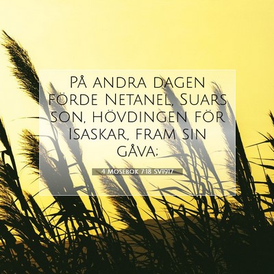Picture 07 - 4 Mosebok 7:18 SV1917 - På andra dagen förde Netanel, Suars son, - Bible Verse Picture