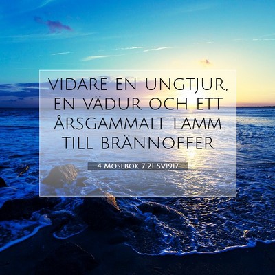 Picture 07 - 4 Mosebok 7:21 SV1917 - vidare en ungtjur, en vädur och ett årsgammalt - Bible Verse Picture