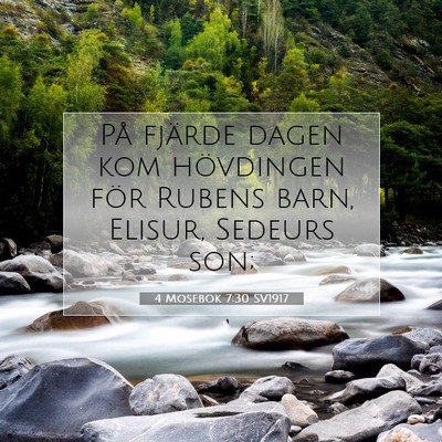 Picture 07 - 4 Mosebok 7:30 SV1917 - På fjärde dagen kom hövdingen för Rubens - Bible Verse Picture
