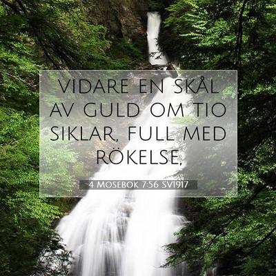 Picture 07 - 4 Mosebok 7:56 SV1917 - vidare en skål av guld om tio siklar, full med - Bible Verse Picture