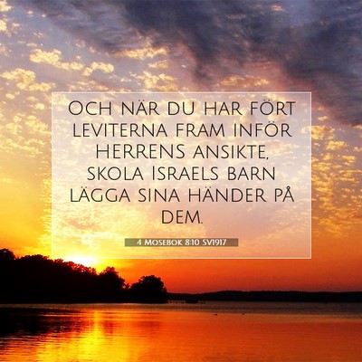Picture 07 - 4 Mosebok 8:10 SV1917 - Och när du har fört leviterna fram inför - Bible Verse Picture