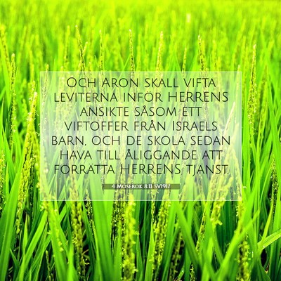 Picture 07 - 4 Mosebok 8:11 SV1917 - Och Aron skall vifta leviterna inför HERRENS - Bible Verse Picture