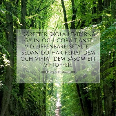 Picture 07 - 4 Mosebok 8:15 SV1917 - Därefter skola leviterna gå in och göra - Bible Verse Picture