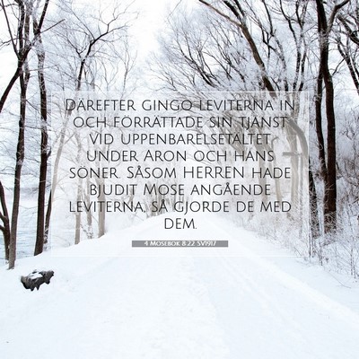 Picture 07 - 4 Mosebok 8:22 SV1917 - Därefter gingo leviterna in och förrättade sin - Bible Verse Picture