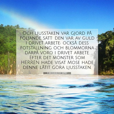 Picture 07 - 4 Mosebok 8:4 SV1917 - Och ljusstaken var gjord på följande sätt: den - Bible Verse Picture