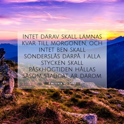 Picture 07 - 4 Mosebok 9:12 SV1917 - Intet därav skall lämnas kvar till morgonen, - Bible Verse Picture