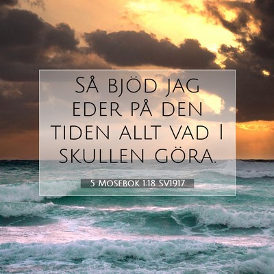 Picture 07 - 5 Mosebok 1:18 SV1917 - Så bjöd jag eder på den tiden allt vad I - Bible Verse Picture