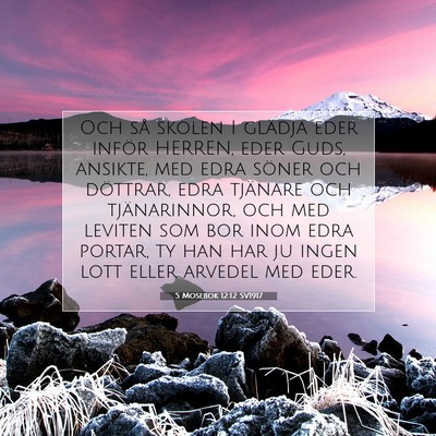 Picture 07 - 5 Mosebok 12:12 SV1917 - Och så skolen I glädja eder inför HERREN, eder - Bible Verse Picture