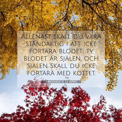 Picture 07 - 5 Mosebok 12:23 SV1917 - Allenast skall du vara ståndaktig i att icke - Bible Verse Picture