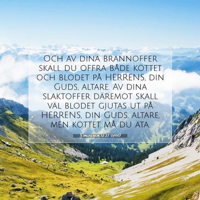 Picture 07 - 5 Mosebok 12:27 SV1917 - Och av dina brännoffer skall du offra både - Bible Verse Picture