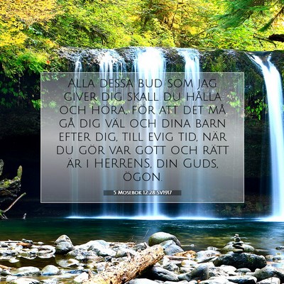 Picture 07 - 5 Mosebok 12:28 SV1917 - Alla dessa bud som jag giver dig skall du hålla - Bible Verse Picture
