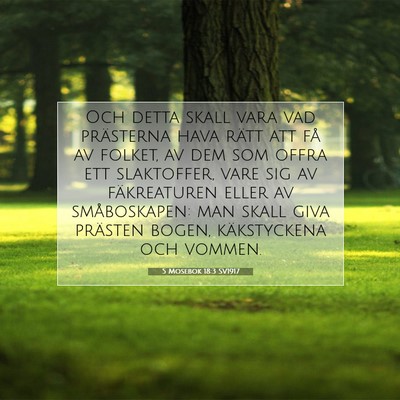 Picture 07 - 5 Mosebok 18:3 SV1917 - Och detta skall vara vad prästerna hava rätt - Bible Verse Picture