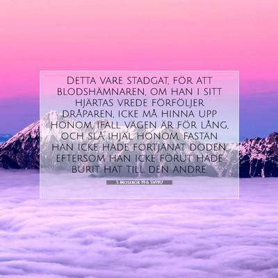 Picture 07 - 5 Mosebok 19:6 SV1917 - Detta vare stadgat, för att blodshämnaren, om - Bible Verse Picture