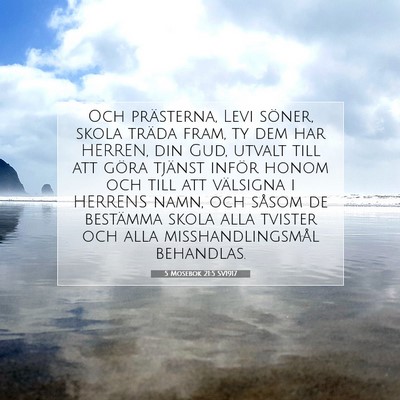 Picture 07 - 5 Mosebok 21:5 SV1917 - Och prästerna, Levi söner, skola träda fram, - Bible Verse Picture