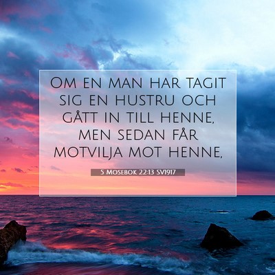 Picture 07 - 5 Mosebok 22:13 SV1917 - Om en man har tagit sig en hustru och gått in - Bible Verse Picture