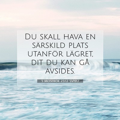 Picture 07 - 5 Mosebok 23:12 SV1917 - Du skall hava en särskild plats utanför - Bible Verse Picture
