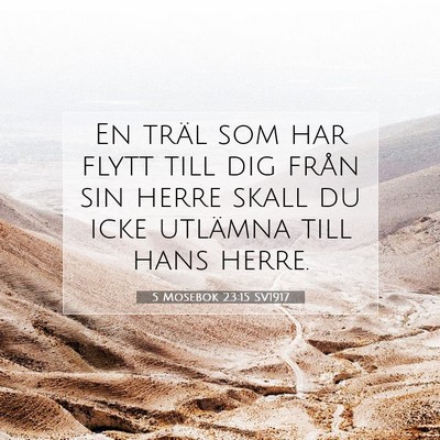 Picture 07 - 5 Mosebok 23:15 SV1917 - En träl som har flytt till dig från sin herre - Bible Verse Picture