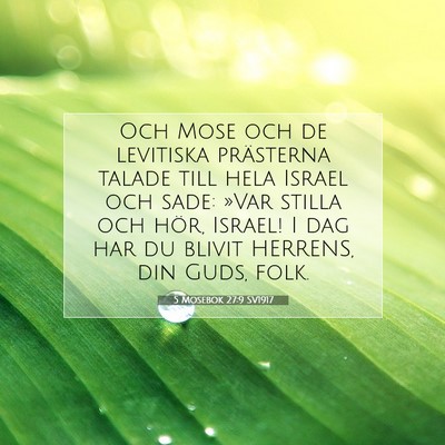 Picture 07 - 5 Mosebok 27:9 SV1917 - Och Mose och de levitiska prästerna talade till - Bible Verse Picture