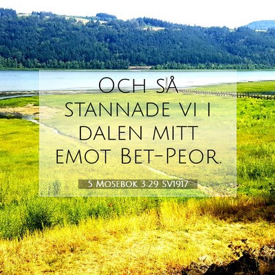 Picture 07 - 5 Mosebok 3:29 SV1917 - Och så stannade vi i dalen mitt emot - Bible Verse Picture
