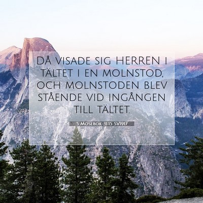 Picture 07 - 5 Mosebok 31:15 SV1917 - Då visade sig HERREN i tältet i en molnstod, - Bible Verse Picture