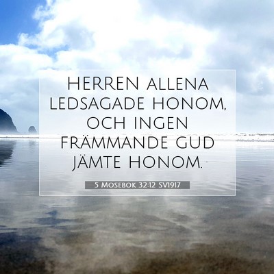Picture 07 - 5 Mosebok 32:12 SV1917 - HERREN allena ledsagade honom, och ingen - Bible Verse Picture