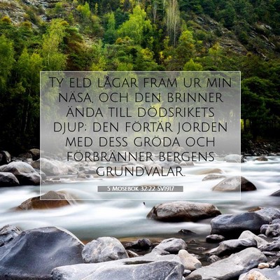 Picture 07 - 5 Mosebok 32:22 SV1917 - Ty eld lågar fram ur min näsa, och den brinner - Bible Verse Picture