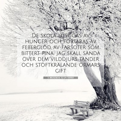 Picture 07 - 5 Mosebok 32:24 SV1917 - De skola utsugas av hunger och förtäras av - Bible Verse Picture