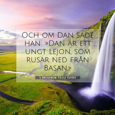 Picture 07 - 5 Mosebok 33:22 SV1917 - Och om Dan sade han: »Dan är ett ungt lejon, - Bible Verse Picture