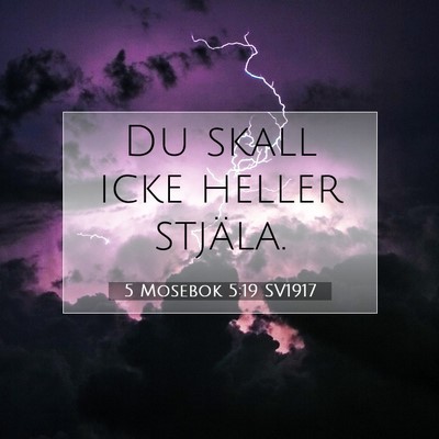 Picture 07 - 5 Mosebok 5:19 SV1917 - Du skall icke heller - Bible Verse Picture