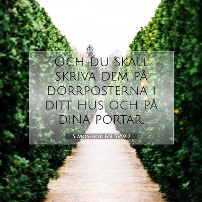 Picture 07 - 5 Mosebok 6:9 SV1917 - Och du skall skriva dem på dörrposterna i ditt - Bible Verse Picture