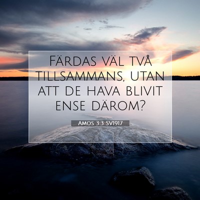 Picture 07 - Amos 3:3 SV1917 - Färdas väl två tillsammans, utan att de hava - Bible Verse Picture