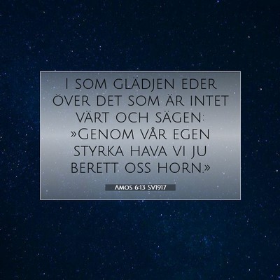 Picture 07 - Amos 6:13 SV1917 - I som glädjen eder över det som är intet värt - Bible Verse Picture