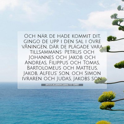 Picture 07 - Apostlagärningarna 1:13 SV1917 - Och när de hade kommit dit, gingo de upp i den - Bible Verse Picture